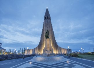 One of Iceland's most spectacular sightseeing locations, the Hallgrímskirkja Cathedral